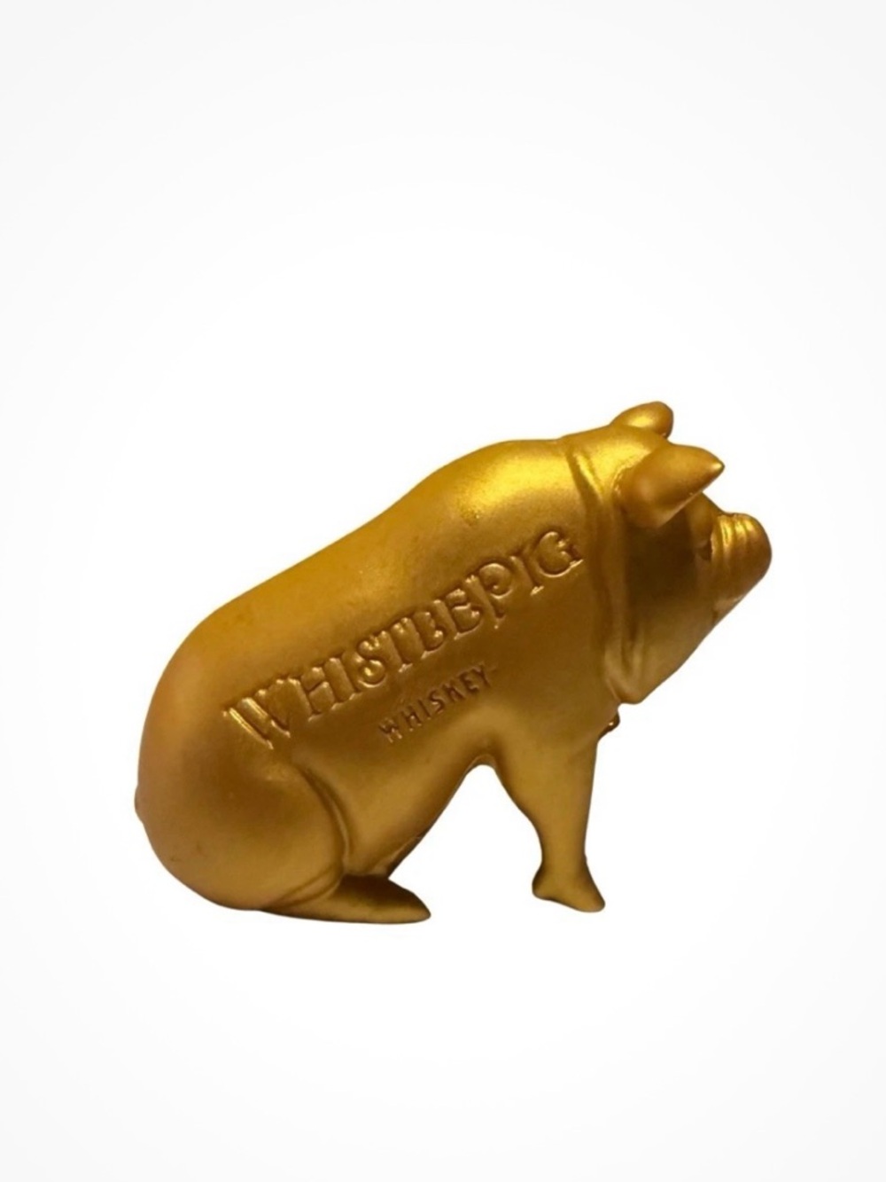 WhistlePig Whiskey Statue Pig Figurine Gold Rubber Approx.  2” Bar Accessories